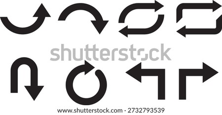 way direction arrow sign. Mega set of way direction arrow sign. Way sign. Road navigation arrows. Black Arrow Sign Direction Icon Set. Vector Image