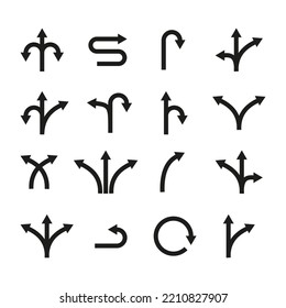 Señal de flecha de dirección de la vía. Ilustración de icono del vector de la forma