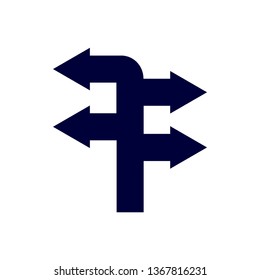 Way direction arrow, Wind direction Icon, road direction, road direction icon, vector illustration
