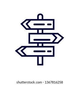Way direction arrow, Wind direction Icon, road direction, road direction icon, vector illustration

