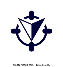 Way direction arrow, Wind direction Icon, road direction, road direction icon, vector illustration
