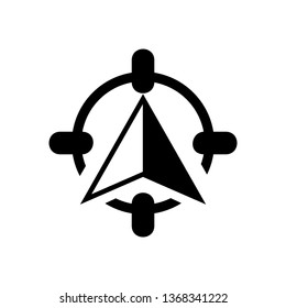 Way direction arrow, Wind direction Icon, road direction, road direction icon, vector illustration

