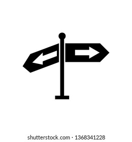 Way direction arrow, Wind direction Icon, road direction, road direction icon, vector illustration
