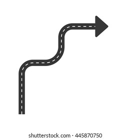 Way and direction concept represented by arrow icon. isolated and flat illustration 