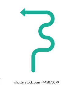 Way and direction concept represented by arrow icon. isolated and flat illustration 
