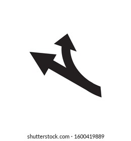 Way direction icon design template vector isolated