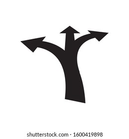 Way direction icon design template vector isolated