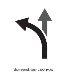 Way direction icon design template vector isolated