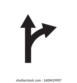Way direction icon design template vector isolated