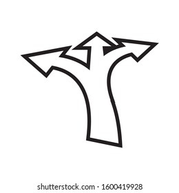 Way direction icon design template vector isolated