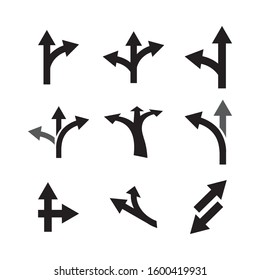 Way direction icon design template vector isolated