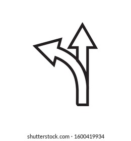 Way direction icon design template vector isolated