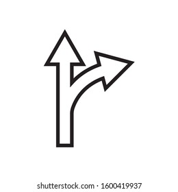 Way direction icon design template vector isolated