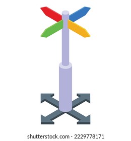 Way direction icon isometric vector. Stress skills. Support family