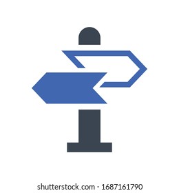 Icono de dirección de la vía, gráficos vectoriales