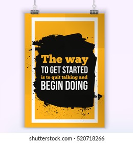 The way to Get started is Doing. Sport Running Typography Workout Motivation Poster