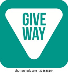 Way, give, sign icon vector image. Can also be used for traffic signs. Suitable for web apps, mobile apps and print media.