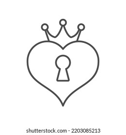 Way to heart line outline icon