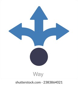 Way and way icon concept