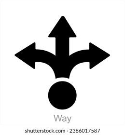 Way and way icon concept