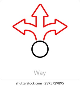 Way and way icon concept