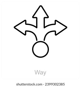 Way and way icon concept
