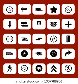 way icon set with down arrow, door open and star vector illustration
