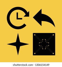 way icon set with star, arrows and arrow vector illustration