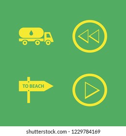way icon. way vector icons set right arrow, beach direction, left arrow and oil truck