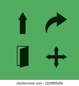 way icon. way vector icons set out arrows, right arrow, up arrow and door open