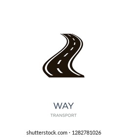 way icon vector on white background, way trendy filled icons from Transport collection, way vector illustration