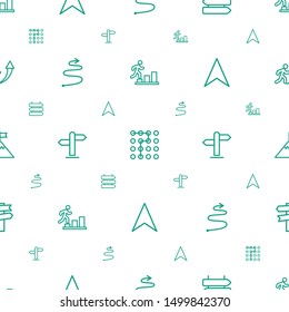 way icons pattern seamless white background. Included editable outline man going up, labyrinth, direction, curved arrow, navigation arrow icons. way icons for web and mobile.