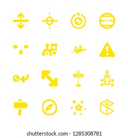 way icons set with decision making, double diagonal arrow and compass vector set