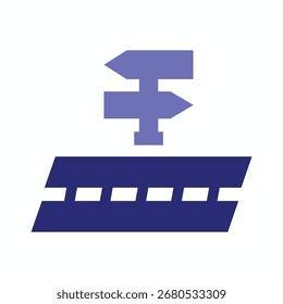 Wegesymbole. einfacher Farbvektor