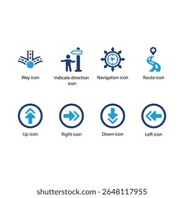 Way, Indicate direction, Navigation, Route, Up, Right, Down, Left icon