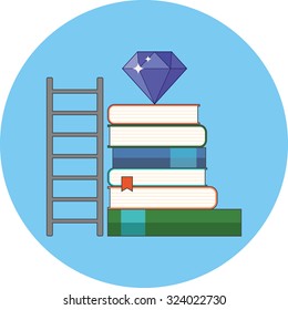 Way to knowledge wealth concept. Vector flat design