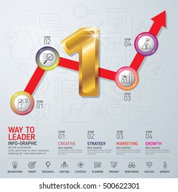Way to leader concept. Info graphy concept. Use for business, marketing, creative, web design and graphics. Vector, Background. Info-graphic inspire to drive your business project.