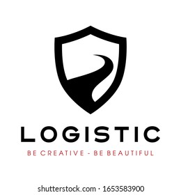Way and Logistic Transportation Logo Vector Illustration