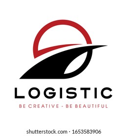 Way and Logistic Transportation Logo Vector Illustration