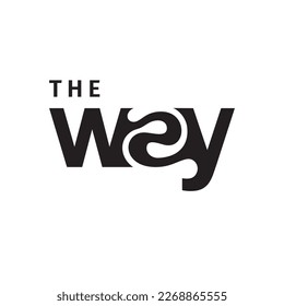 The Way logo with negative space in letter "a" as winding way or road. Simple and minimalist, very suitable for your graphics needs.