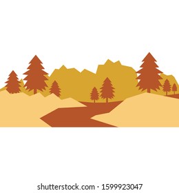 way to mountain illustration background vector