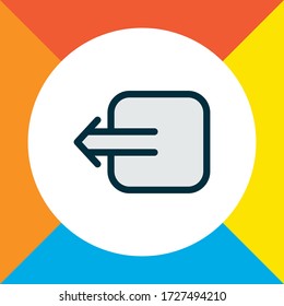 Way out icon colored line symbol. Premium quality isolated exit element in trendy style.