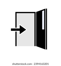 Way Out Icon. Opened Door, Access. Exit Symbol - Vector.