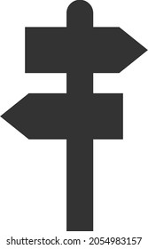 Way pointer vector illustration. Flat illustration iconic design of way pointer, isolated on a white background.