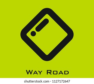 Way road icon signs