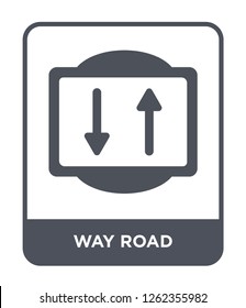 way road icon vector on white background, way road trendy filled icons from Traffic signs collection, way road simple element illustration