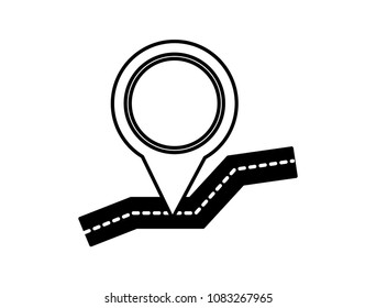 way road with location pin