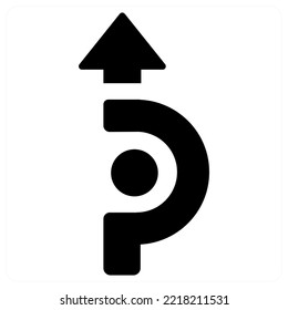 way and route icon concept
