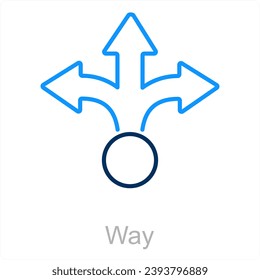 Way and route icon concept