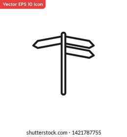 Way sign, signpost vector icon